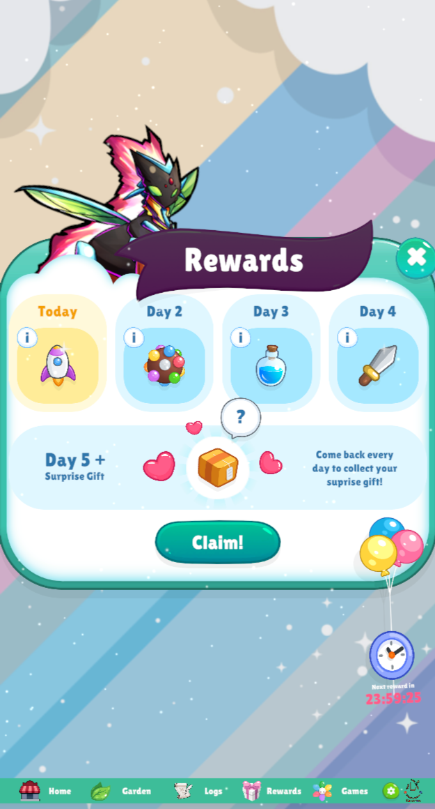 Kokoron rewards screen